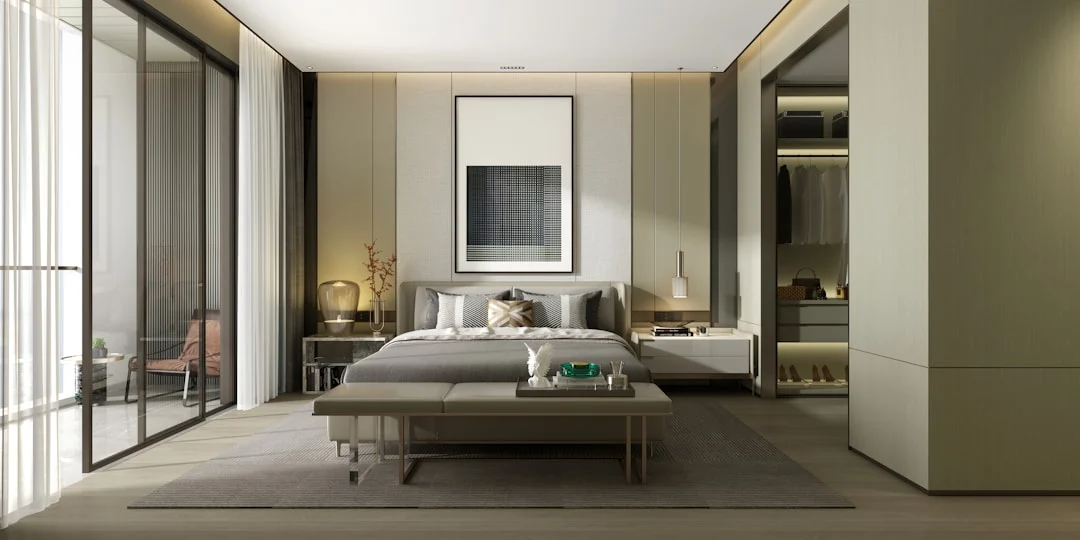 gray bed in bedroom. related to Modern Luxury Bedroom Decor Ideas: Intentional Restraint Over Expensive Excess