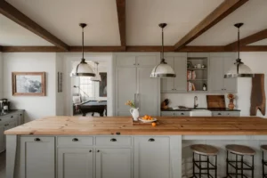 Farmhouse Kitchen (IG: @clay.banks). related to Layered Rustic Farmhouse Decor: How to Build Texture Without Visual Chaos