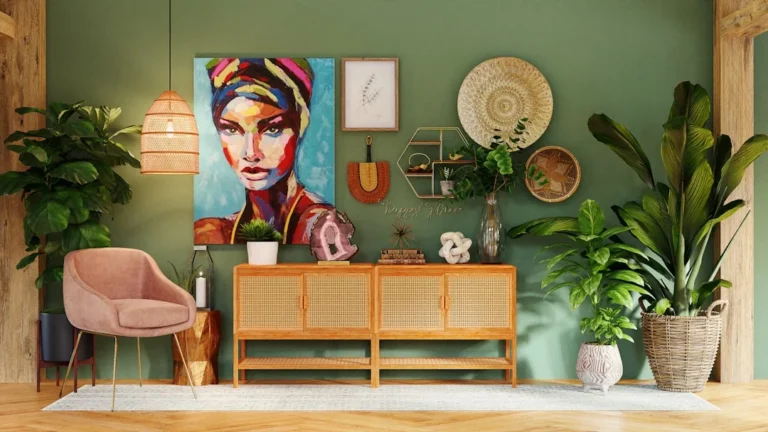 woman in red and white hijab sitting on brown wooden chair. related to The Layered Approach to Biophilic Interior Design: How Natural Elements Improve Your Home Without Turning It Into a Jungle