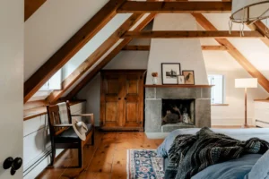 Loft Bedroom (IG: @clay.banks). related to Layered Rustic Farmhouse Decor: How to Build Texture Without Visual Chaos