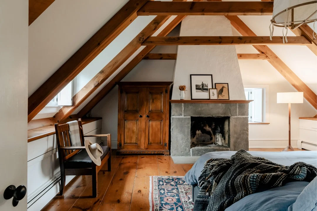 Loft Bedroom (IG: @clay.banks). related to Layered Rustic Farmhouse Decor: How to Build Texture Without Visual Chaos